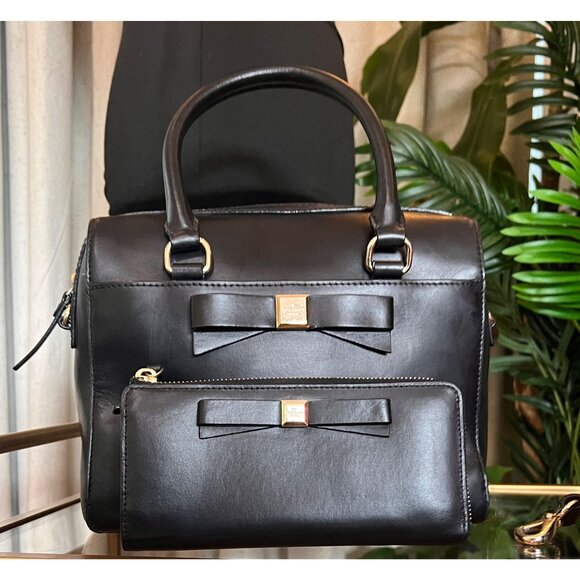 Authentic Kate Spade Black Handbag and Wallet Set - Picture 1 of 12
